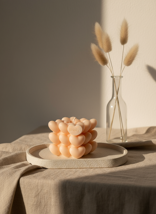 Dioly Heart Bubble Candle – Where Warmth Meets Aesthetic