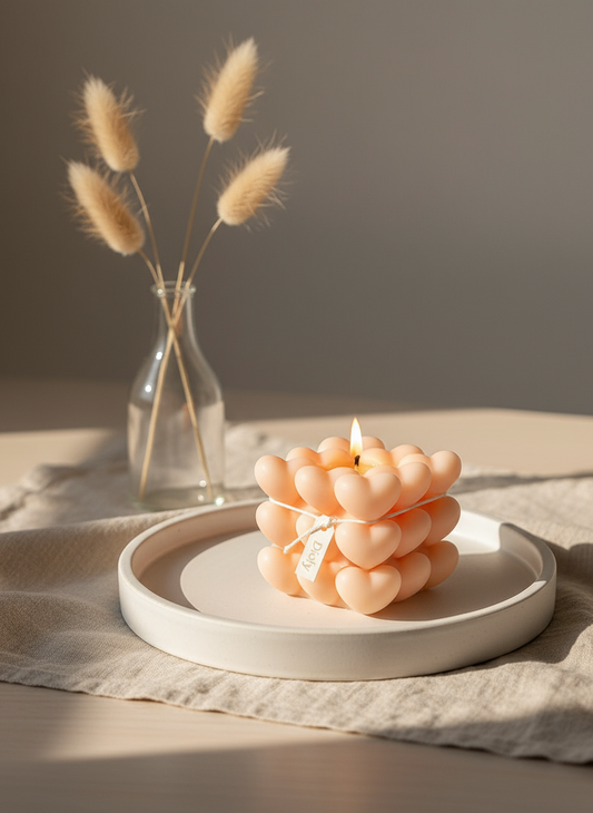 Dioly Heart Bubble Candle – Where Warmth Meets Aesthetic
