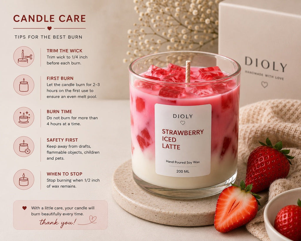 Strawberry Latte Candle - Dioly