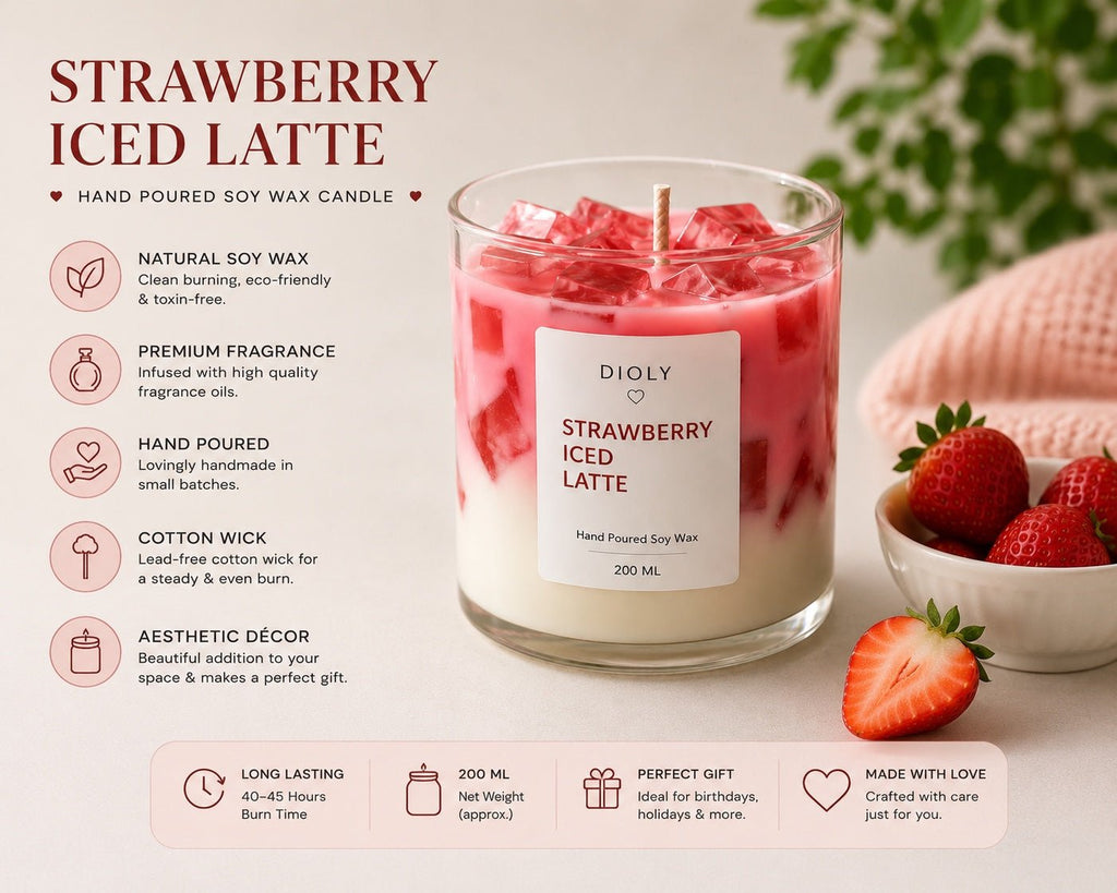 Strawberry Latte Candle - Dioly
