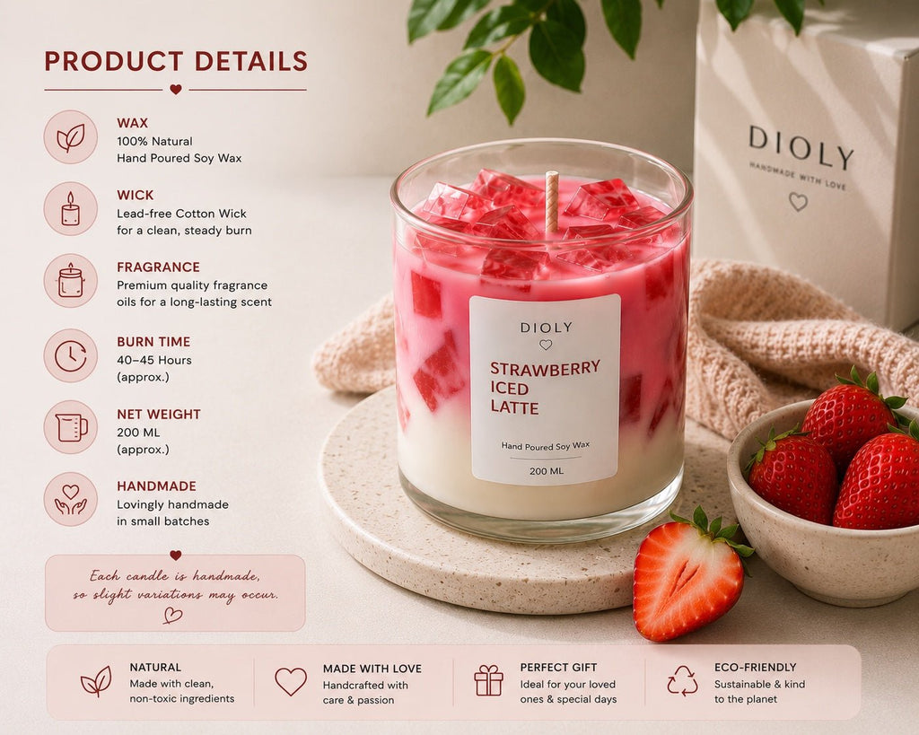 Strawberry Latte Candle - Dioly